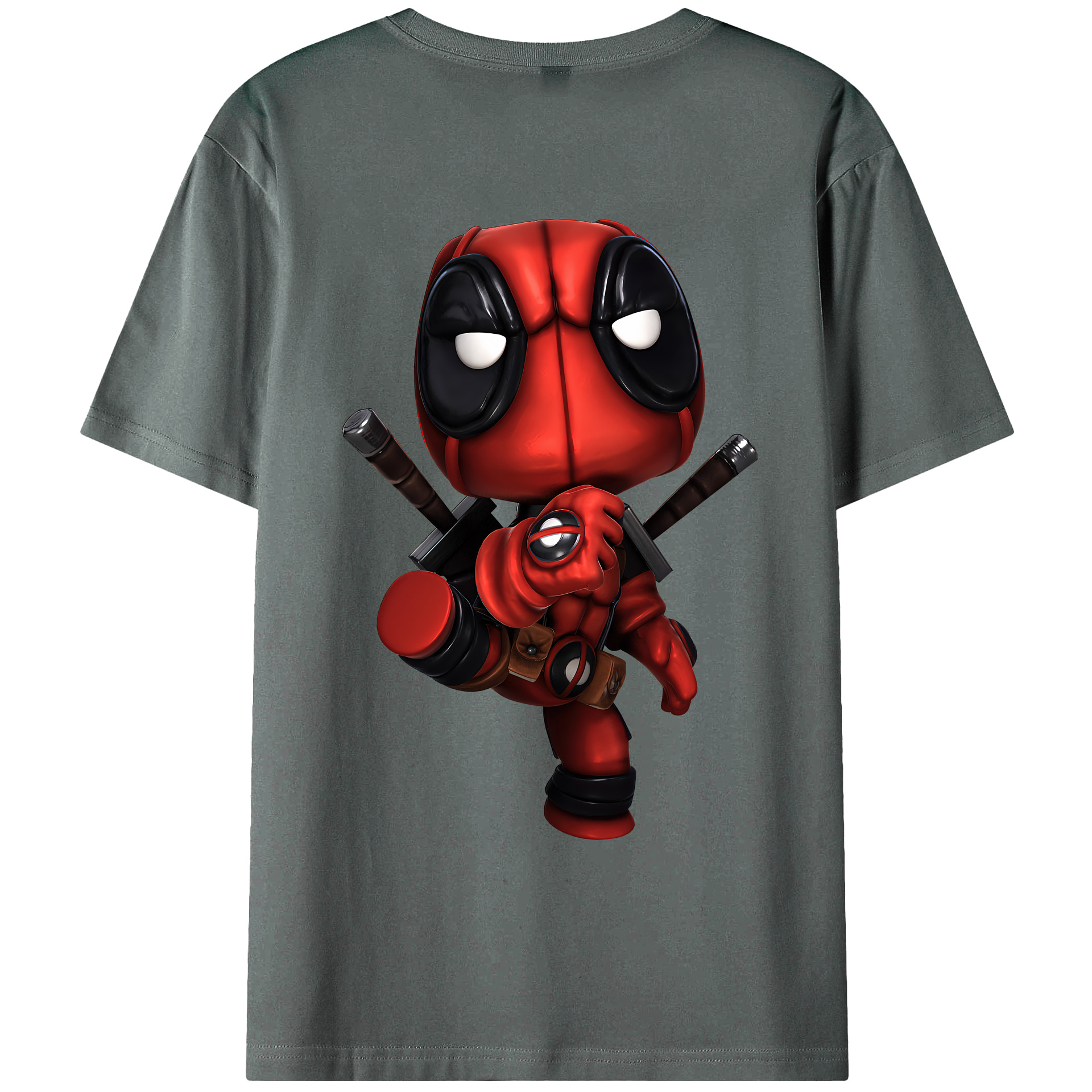 （画像用） Deadpool デッドプール 綿100％ メンズ半袖Tシャツ（バックプリント） 通気性